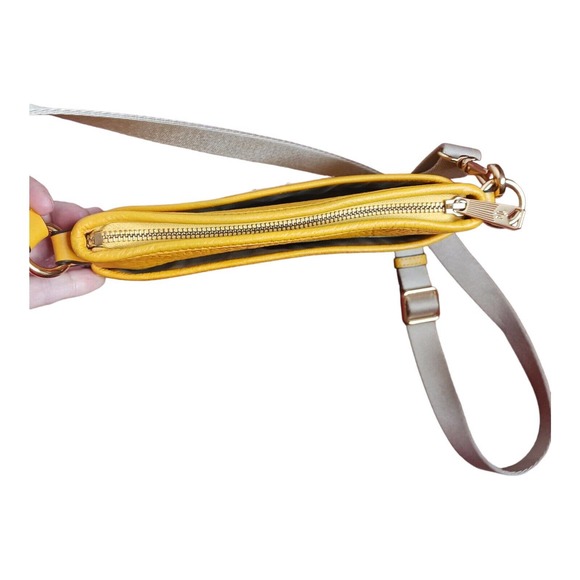 Lauren Ralph Lauren Yellow Leather Crossbody Purse Bag - Picture 5 of 16